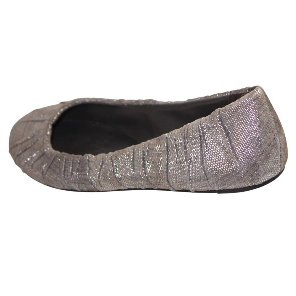 Elizabeth and James Metallic Ballet Flats Boho Chic Silver Slip On Shoe Size 5.5 - Picture 7 of 10